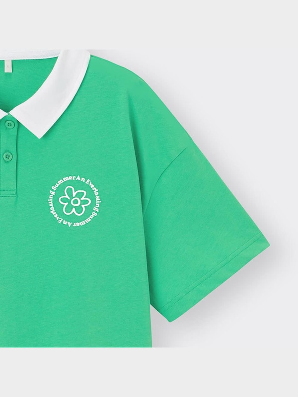 GIRLSビッグバイカラーポロシャツ(半袖)JR+E