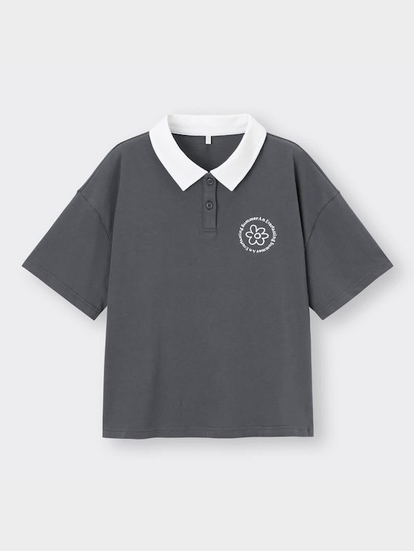 GIRLSビッグバイカラーポロシャツ(半袖)JR+E