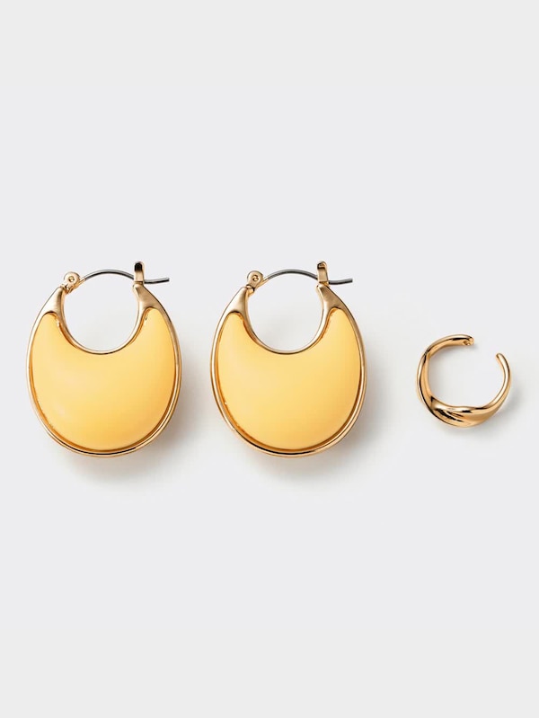 ムーンパフピアス&イヤーカフセット