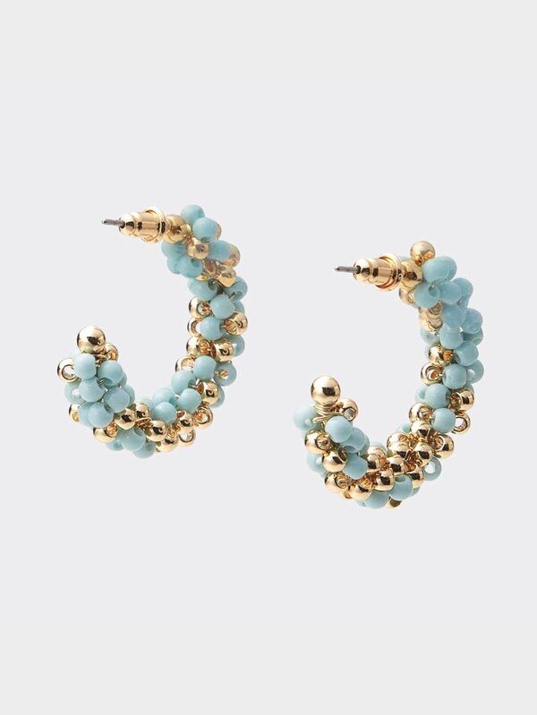 ビーズフープピアス