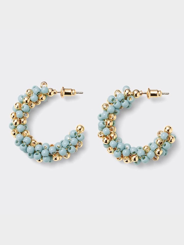 ビーズフープピアス