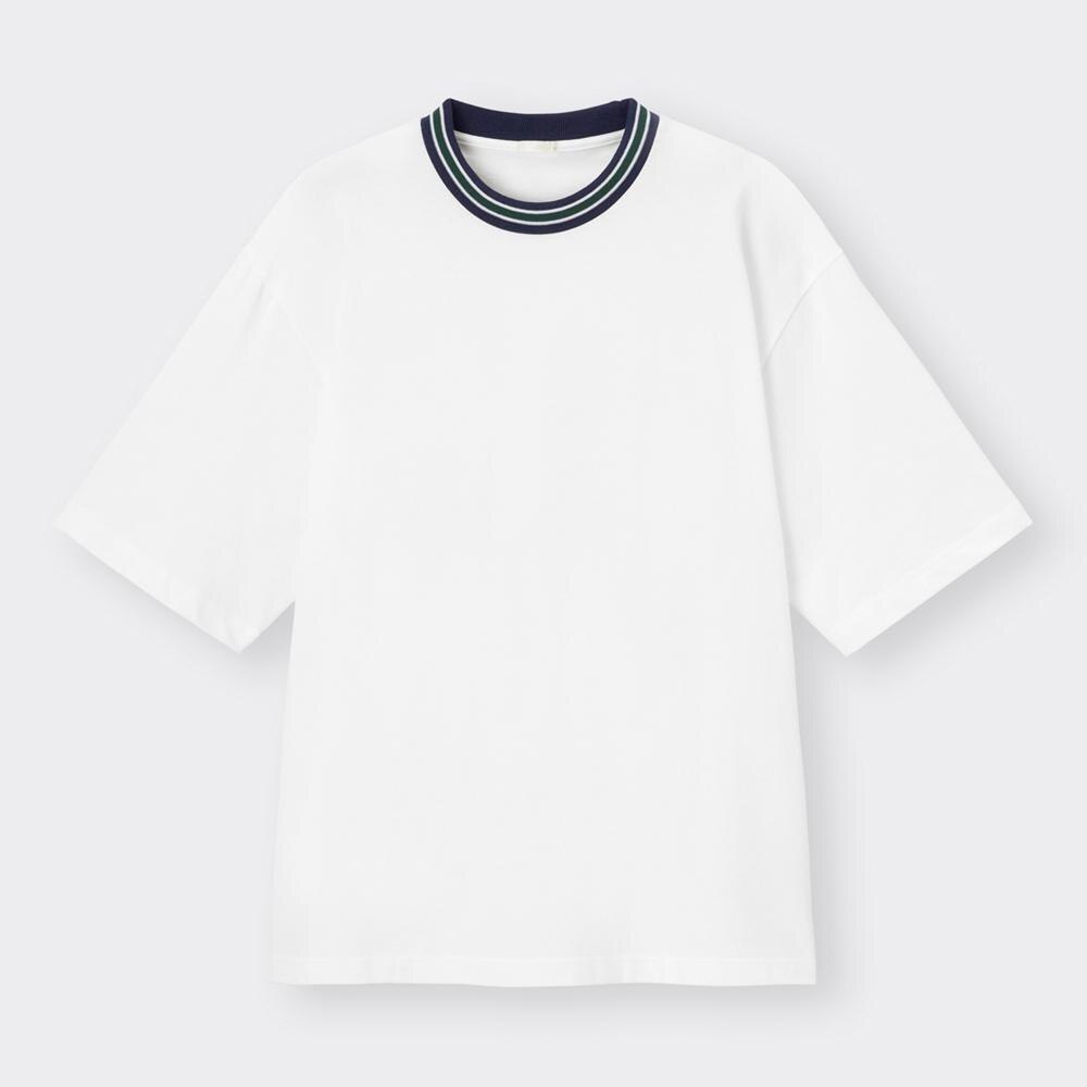 オーバーサイズT(5分袖)(リブライン)