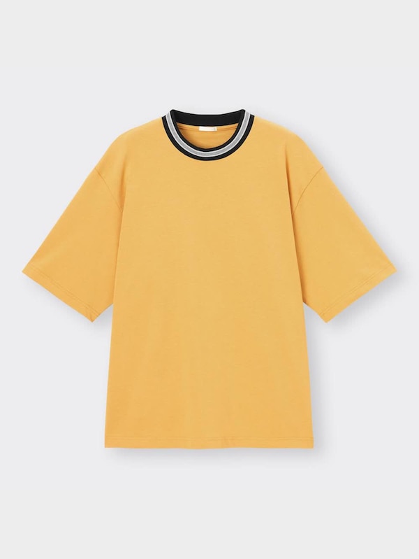 オーバーサイズT(5分袖)(リブライン)