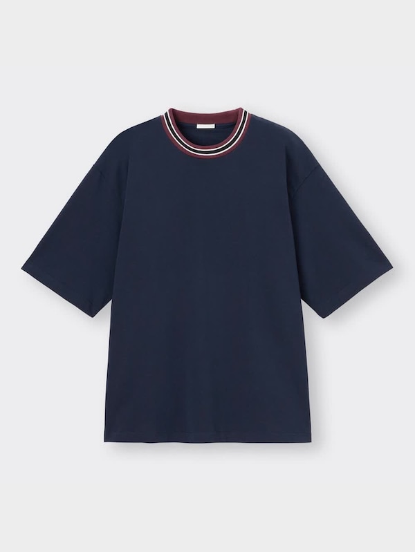 オーバーサイズT(5  分袖)(リブライン)