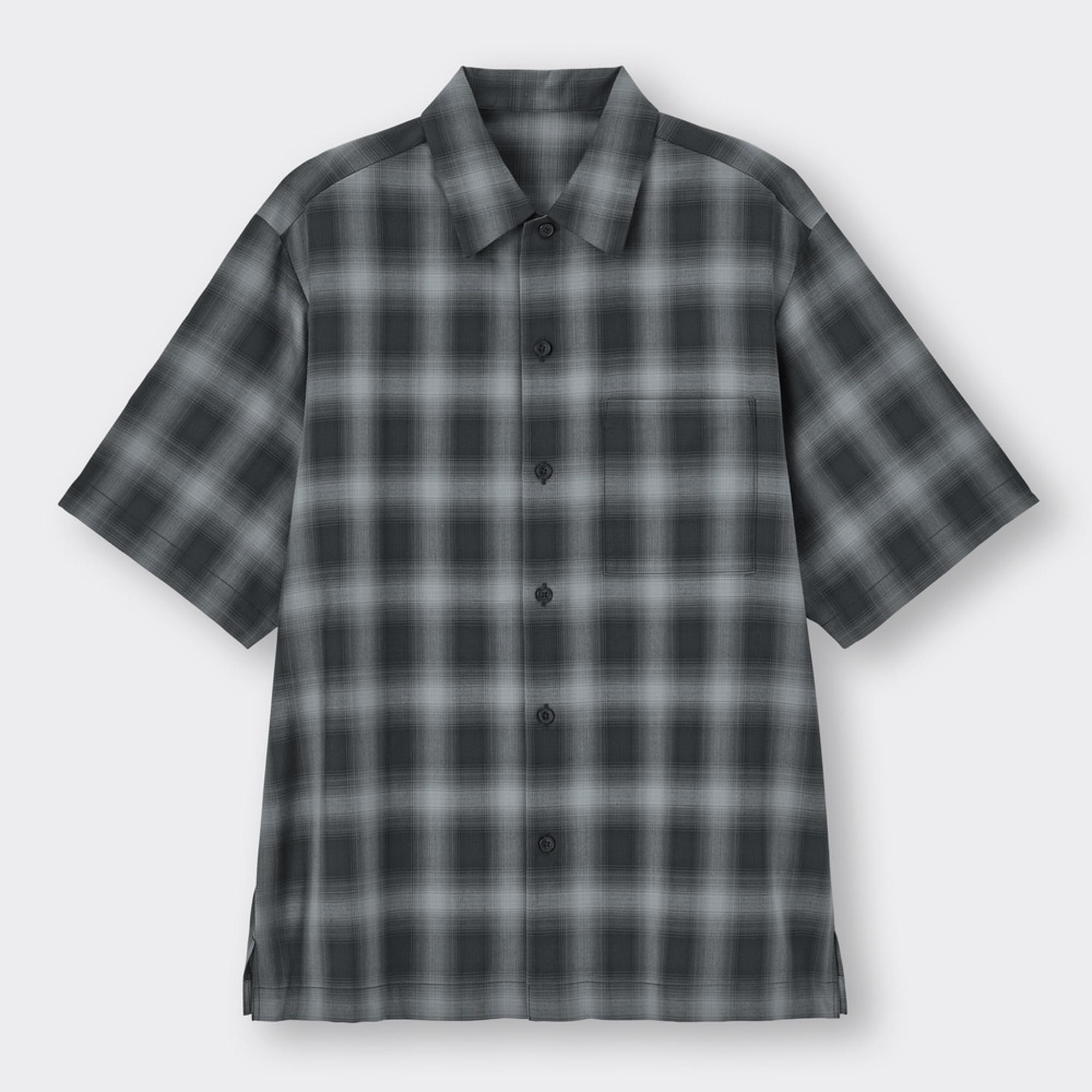 オンブレチェックシャツ(5分袖)