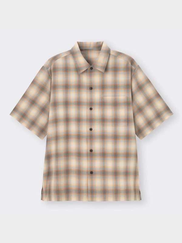オンブレチェックシャツ(5分袖)