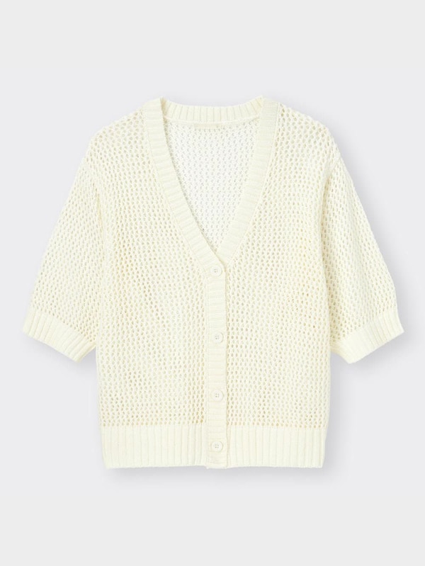 GIRLSメッシュカーディガン(5分袖)JR+E