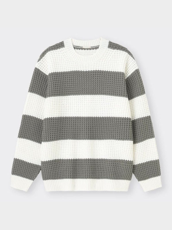 ローゲージ畦ボーダーセーター(長袖)+E