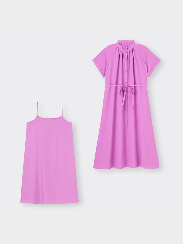 バンドカラーシャツワンピース(半袖)+EC(丈短め109cm～118cm)