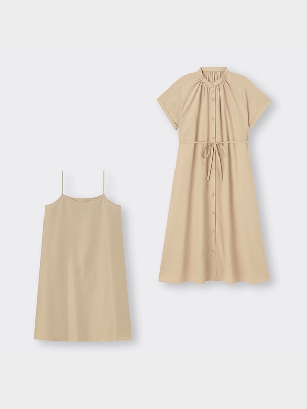 バンドカラーシャツワンピース(半袖)+EC(丈短め109cm～118cm)