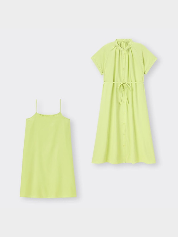 バンドカラーシャツワンピース(半袖)+EC(丈短め109cm～118cm)