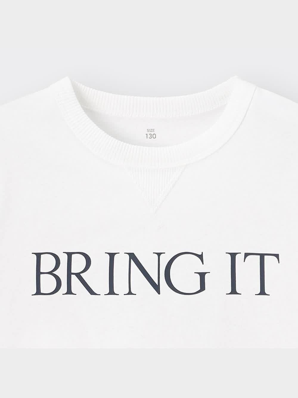 GU公式 | KIDS(男女兼用)スウェT(5分袖)(ロゴ)