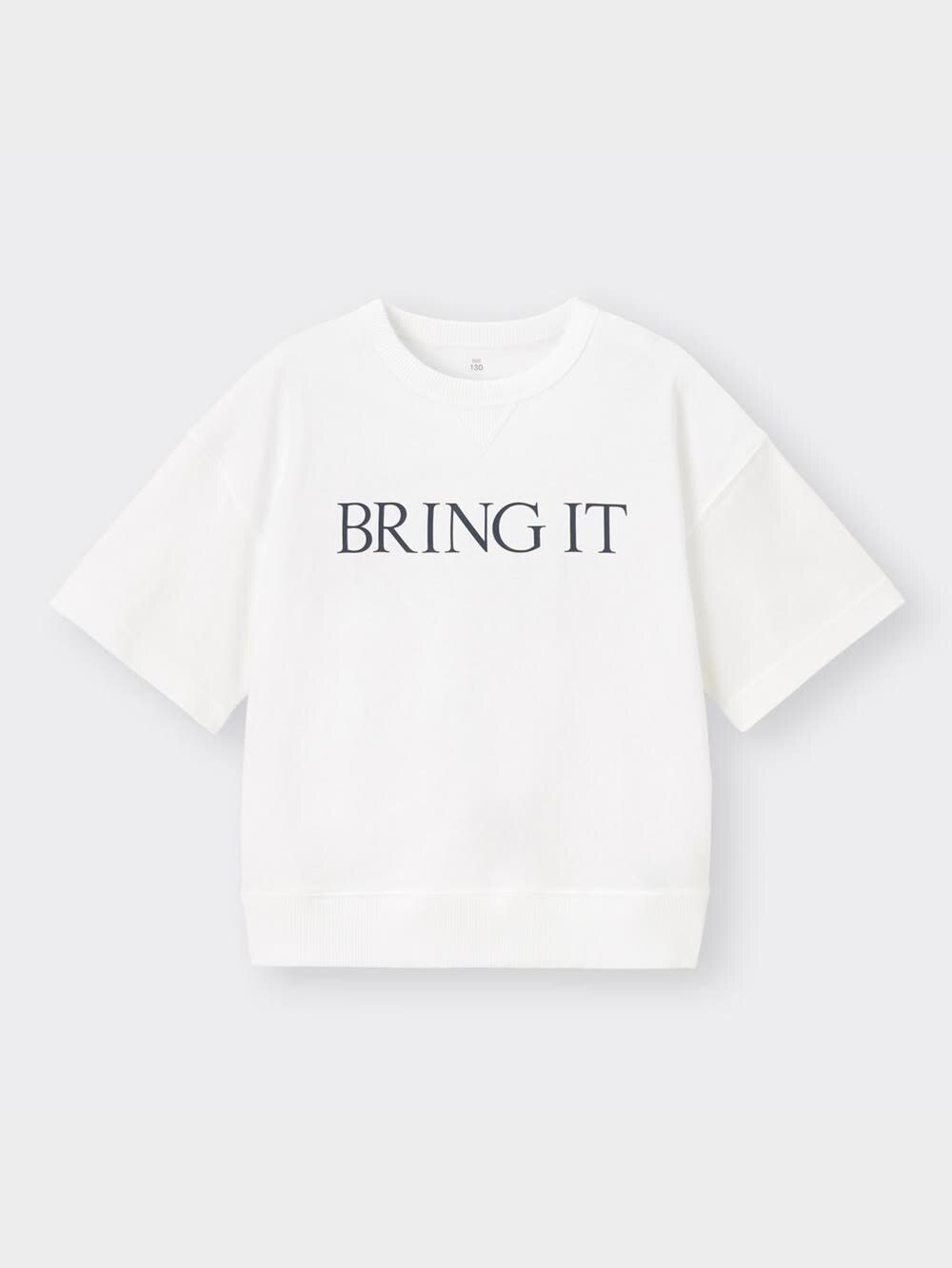 redking 商品です 商品確認して 本日中に購入下さい GU公式 | KIDS(男女兼用)スウェT(5分袖)(ロゴ)