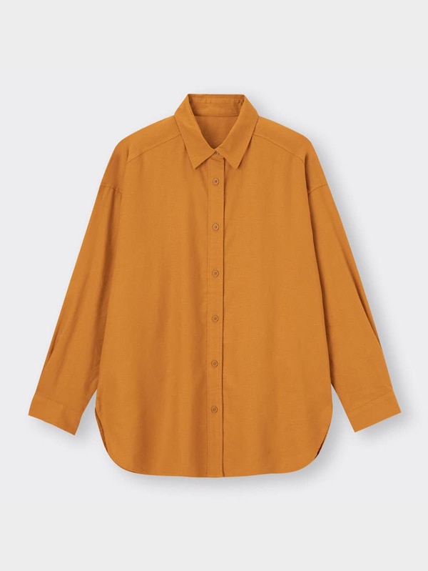リネンブレンドオーバーサイズシャツ(長袖)