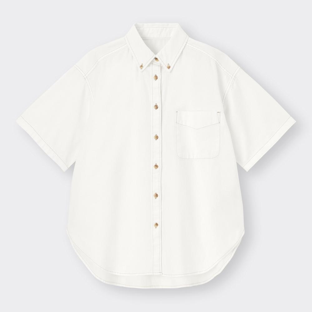 デニムオーバーサイズシャツ(5分袖)+E
