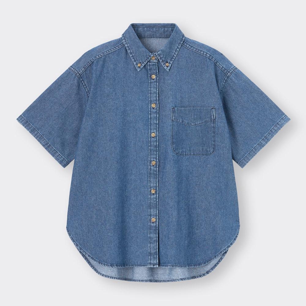 デニムオーバーサイズシャツ(5分袖)+E
