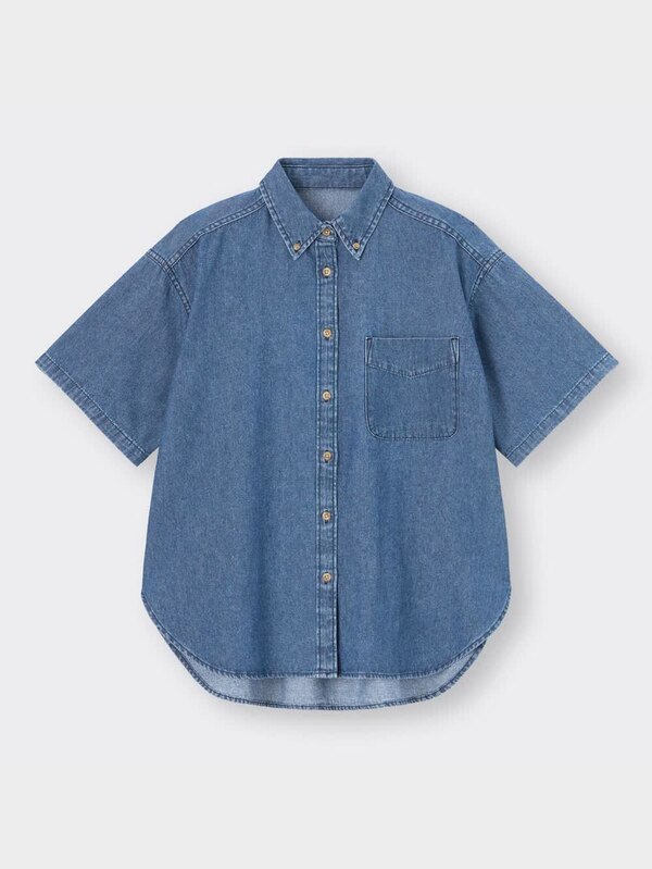 デニムオーバーサイズシャツ(5分袖)+E