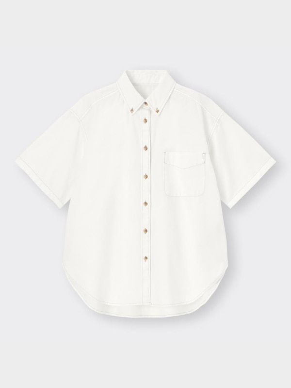 デニムオーバーサイズシャツ(5分袖)+E