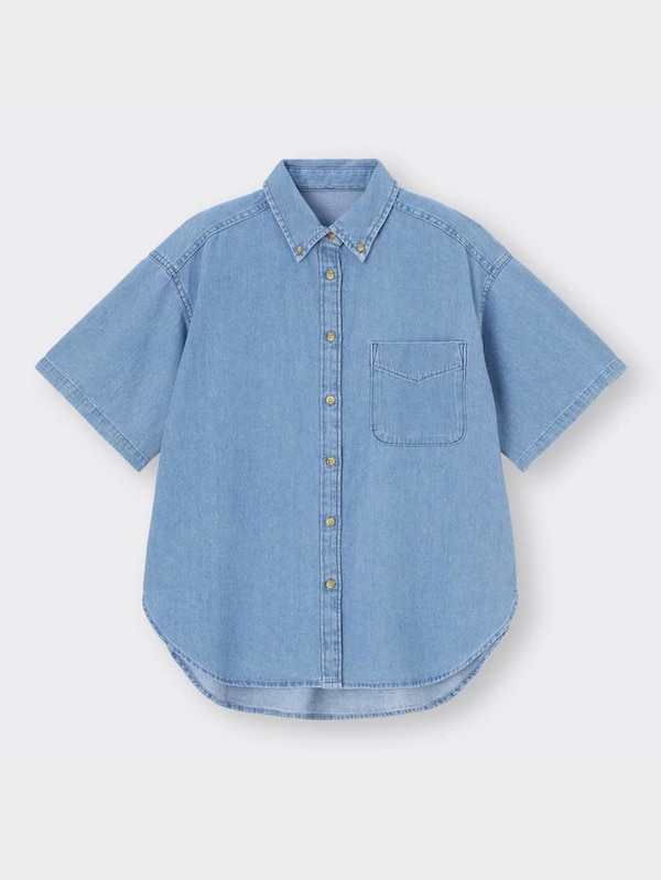 デニムオーバーサイズシャツ(5分袖)+E