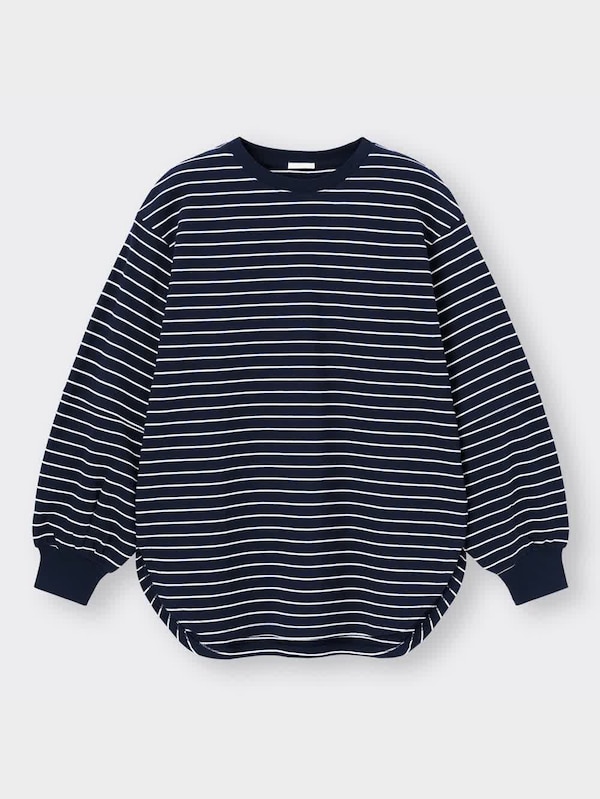 ミニ裏毛オーバーサイズT(長袖)(ボーダー)+E