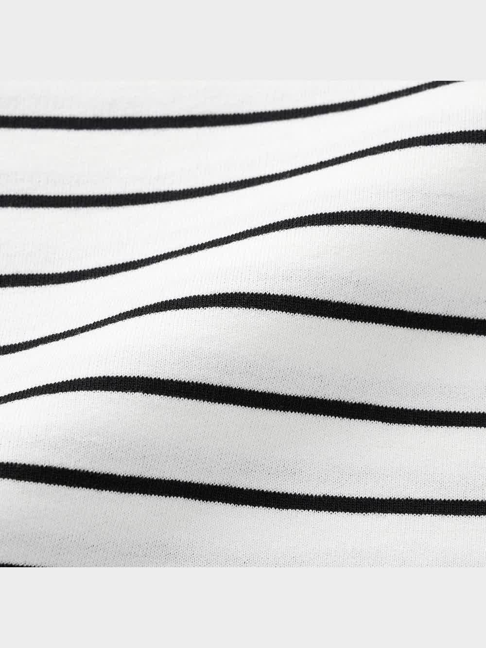 GU公式 | ミニ裏毛オーバーサイズT(長袖)(ボーダー)+E