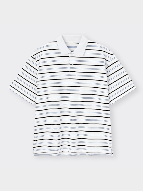 オーバーサイズボーダーポロシャツ(5分袖)