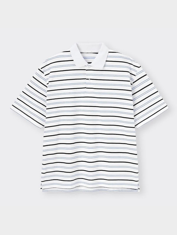 オーバーサイズボーダーポロシャツ(5分袖)