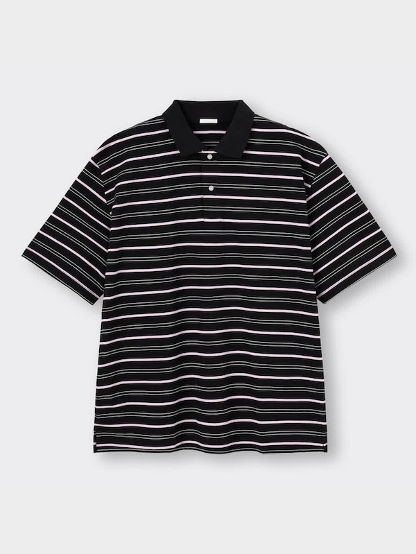 オーバーサイズボーダーポロシャツ(5分袖)