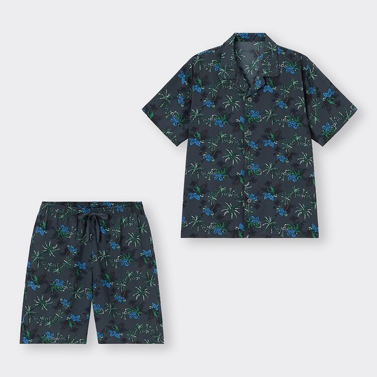 GU公式 コールドフィールパジャマ(半袖ショートパンツ)(柄)+X
