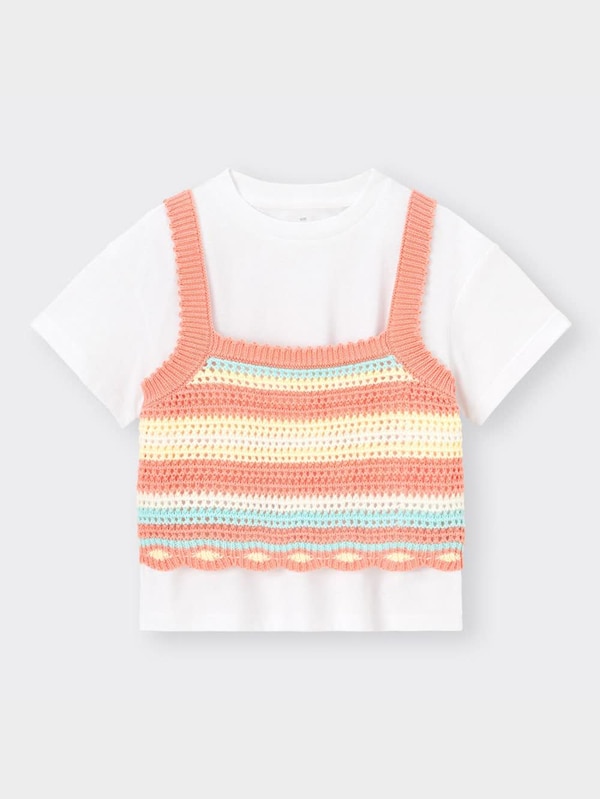 GIRLSニットキャミソールセットT(半袖)