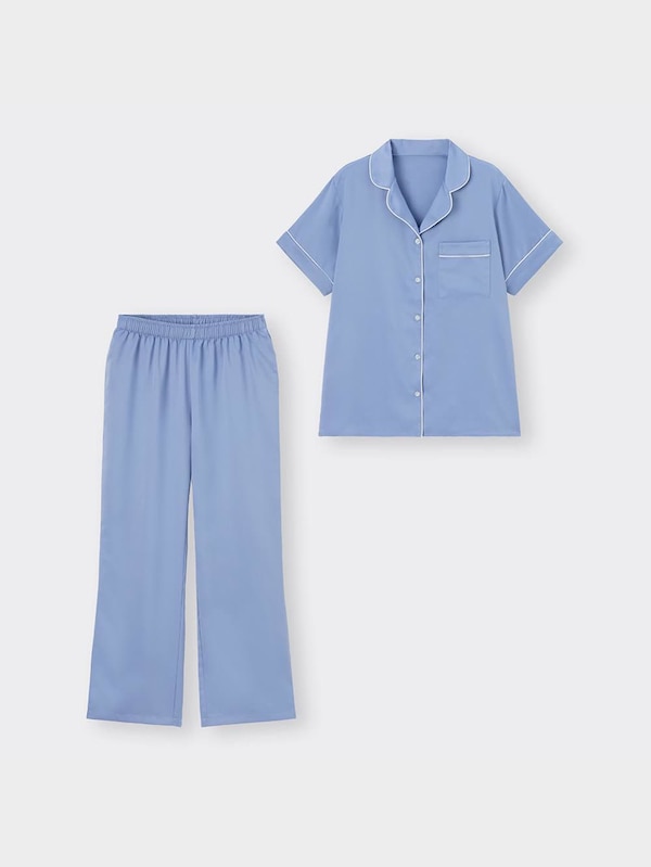 サテンパジャマ(半袖&ロングパンツ)+X