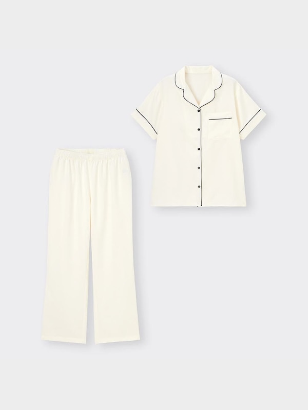 サテンパジャマ(半袖&ロングパンツ)+X