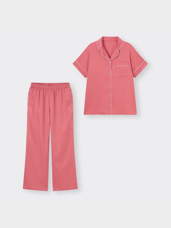 サテンパジャマ(半袖&ロングパンツ)+X