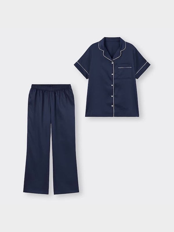 サテンパジャマ(半袖&ロングパンツ)+X