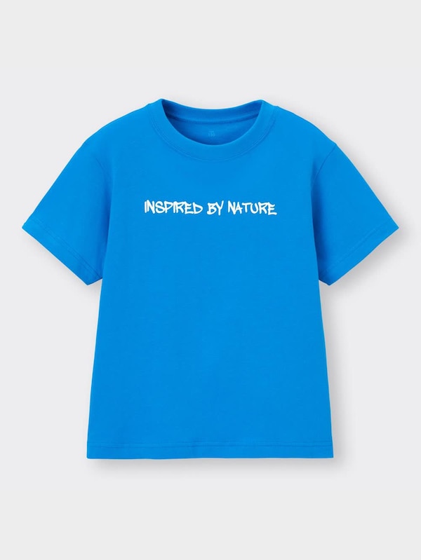 KIDS(男女兼用)グラフィックT(半袖)バックプリントフラワー