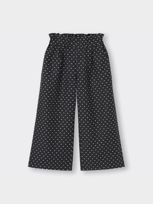 GIRLSリネンブレンドプルオンワイドパンツ(ドット)