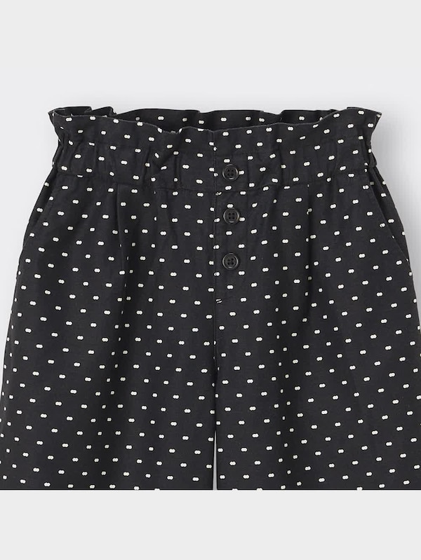 GIRLSリネンブレンドプルオンワイドパンツ(ドット)