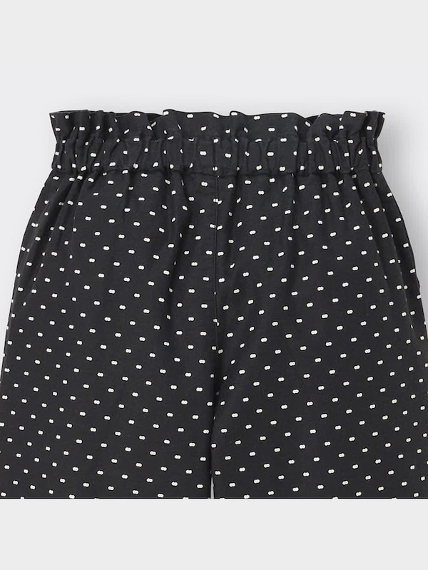 GIRLSリネンブレンドプルオンワイドパンツ(ドット)