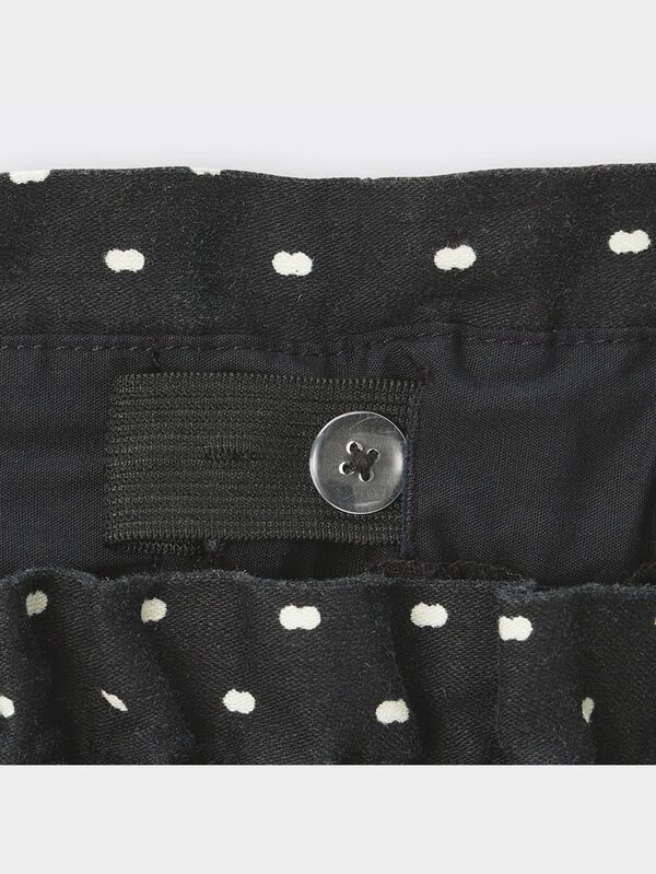 GIRLSリネンブレンドプルオンワイドパンツ(ドット)