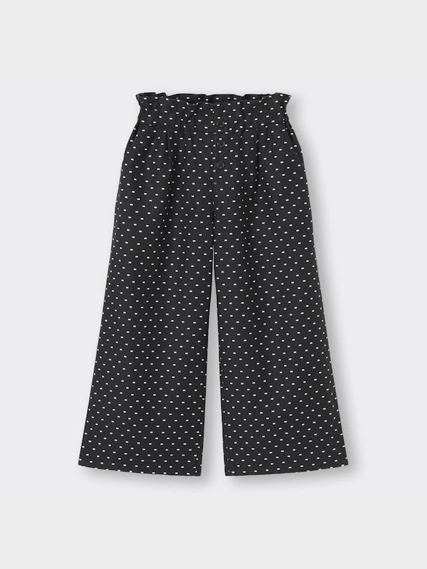 GIRLSリネンブレンドプルオンワイドパンツ(ドット)