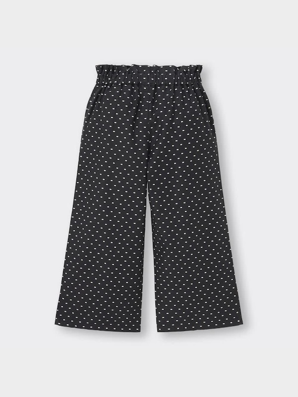 GIRLSリネンブレンドプルオンワイドパンツ(ドット)