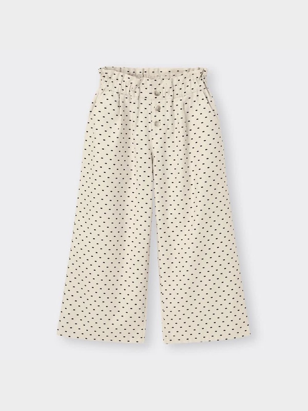 GIRLSリネンブレンドプルオンワイドパンツ(ドット)