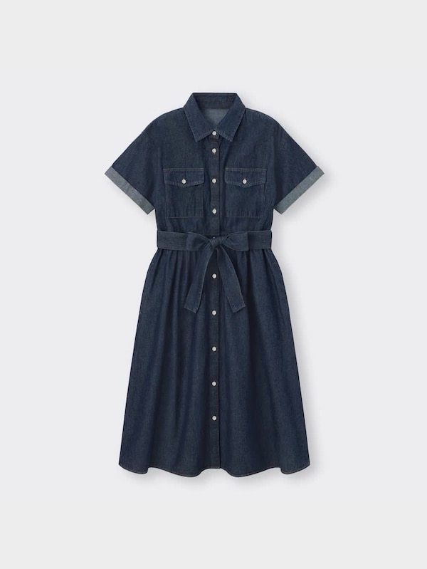 デニムシャツワンピース(半袖)OSC+EC