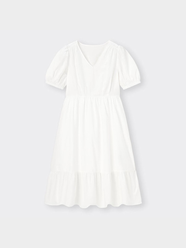 Vネックティアードワンピース(5分袖)OSC+EC