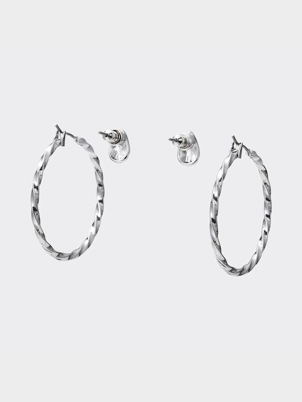 メタルツイストフープピアスセット