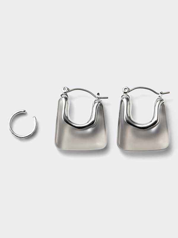 クリアカラースクエアピアスセット