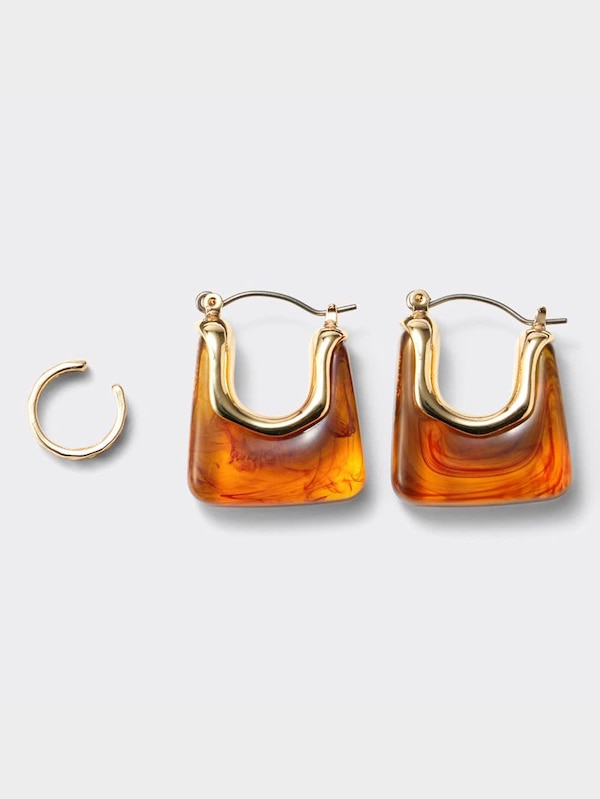 クリアカラースクエアピアスセット