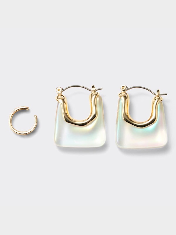 クリアカラースクエアピアスセット