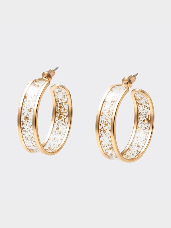 クリアメタルフープピアス&イヤーカフセット