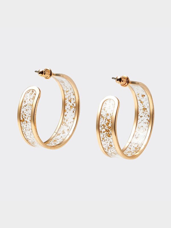 クリアメタルフープピアス&イヤーカフセット